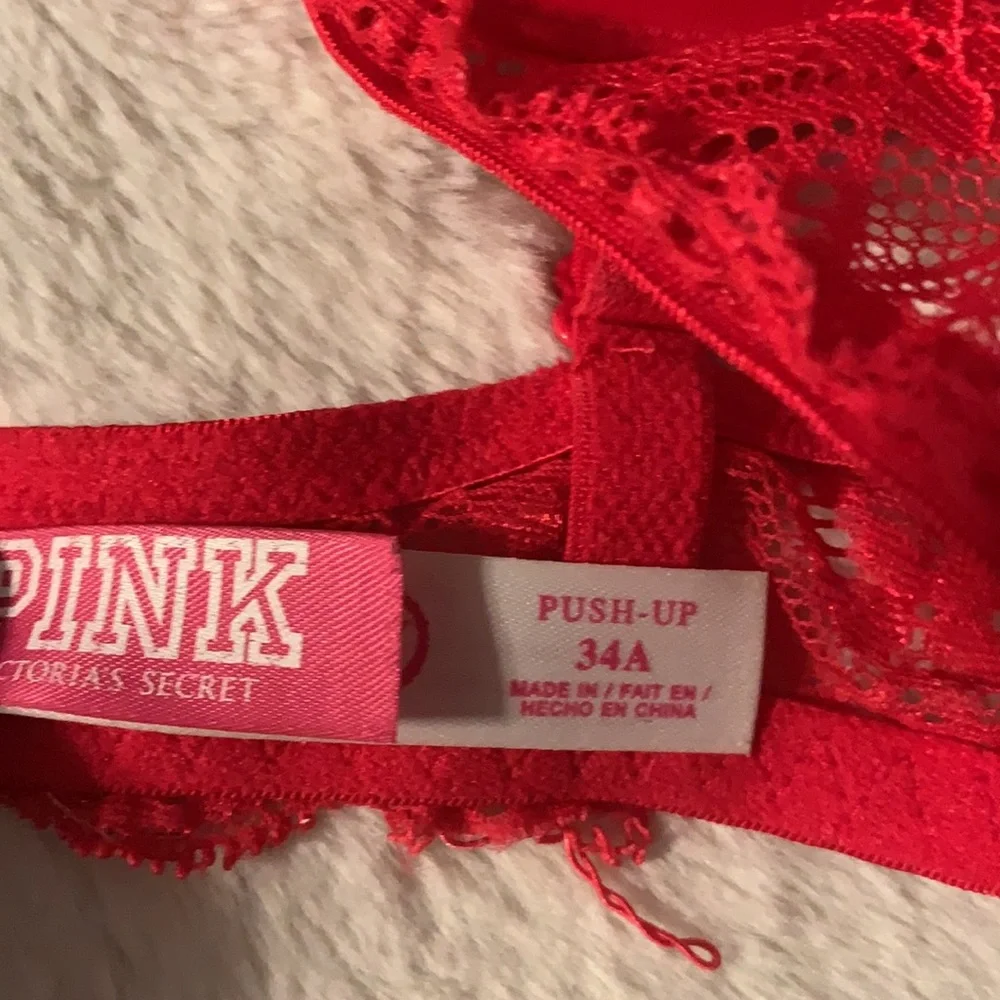 34A Victoria’s Secret PINK red push-up vintage bra